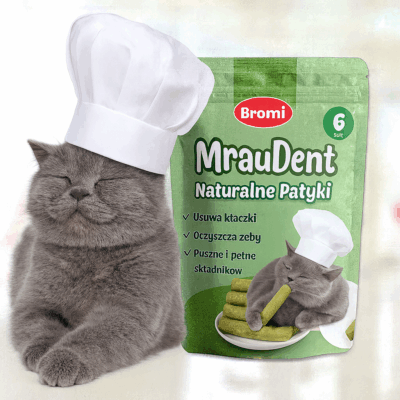 MrauDentis-Naturalne Patyki z Kocimiętką Na Zdrowe Zęby i Usuwanie Kul Włosowych